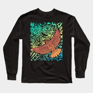 Graffiti Bird Long Sleeve T-Shirt